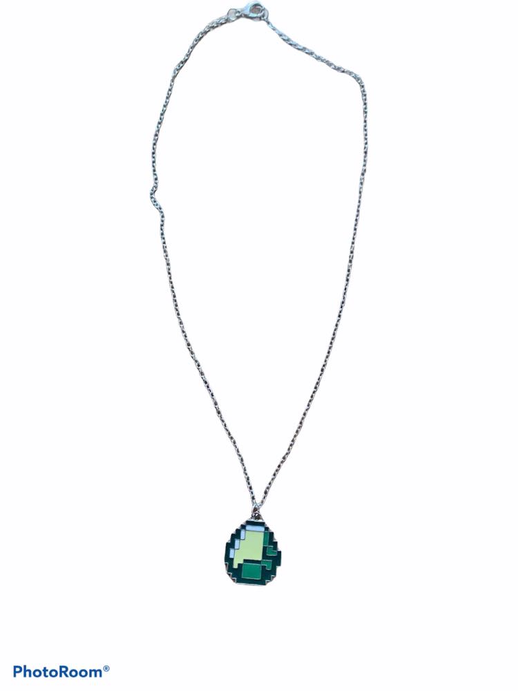 Náhrdelník hlubinný Diamond Minecraft modro-zelený