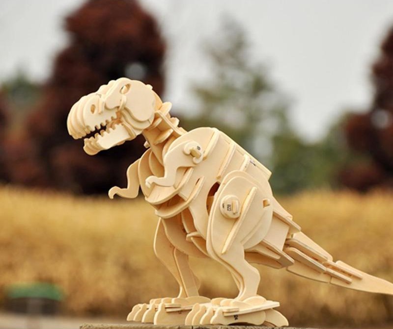 3D dřevěné puzzle T-rex chodící