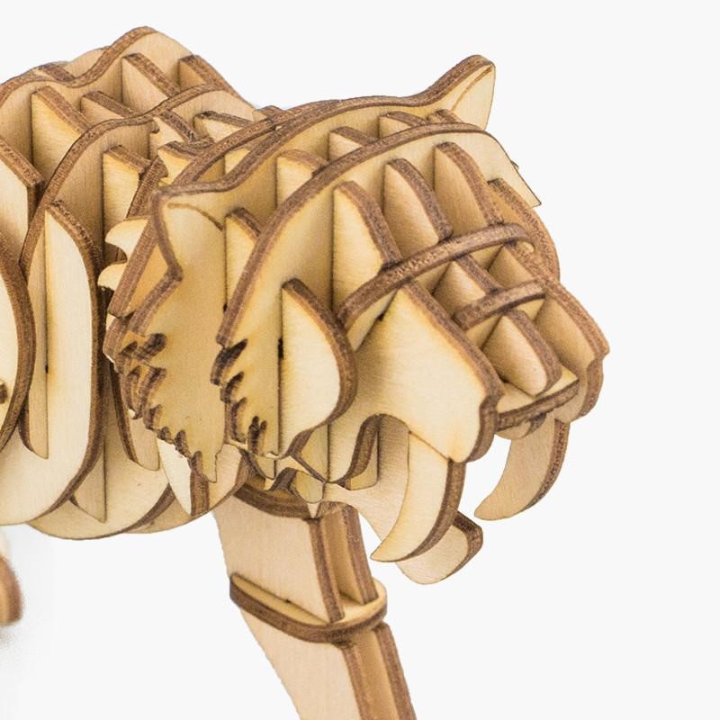 3D dřevěné puzzle šavlozubý tygr
