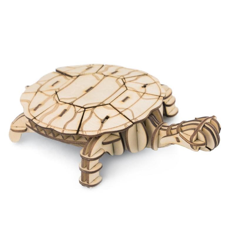 3D dřevěné puzzle želva