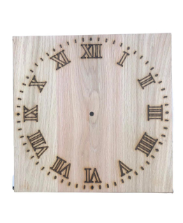 Dřevěné hodiny s gravírování dub čtverec obrysová čísla